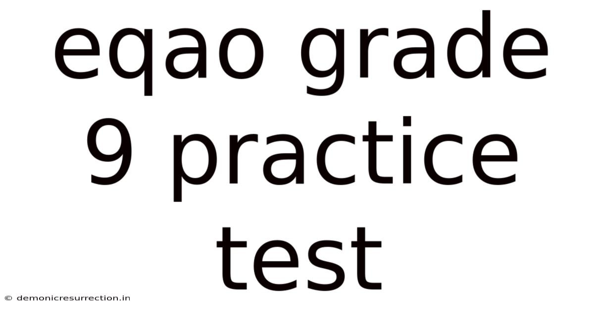 Eqao Grade 9 Practice Test