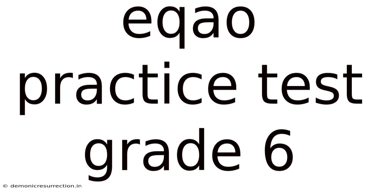 Eqao Practice Test Grade 6