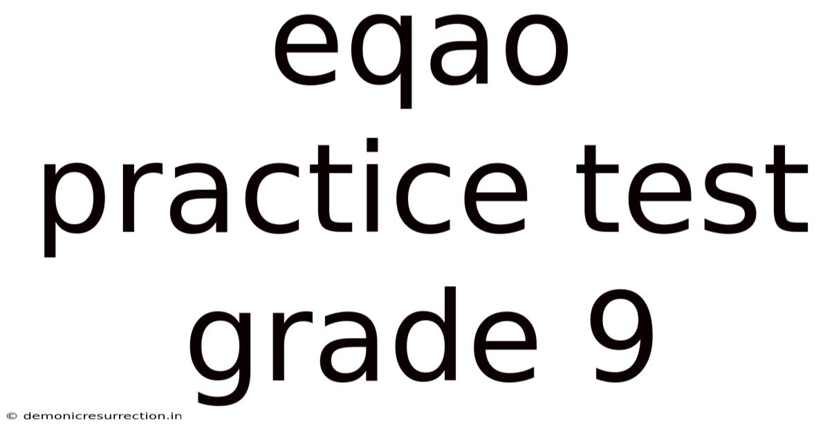 Eqao Practice Test Grade 9