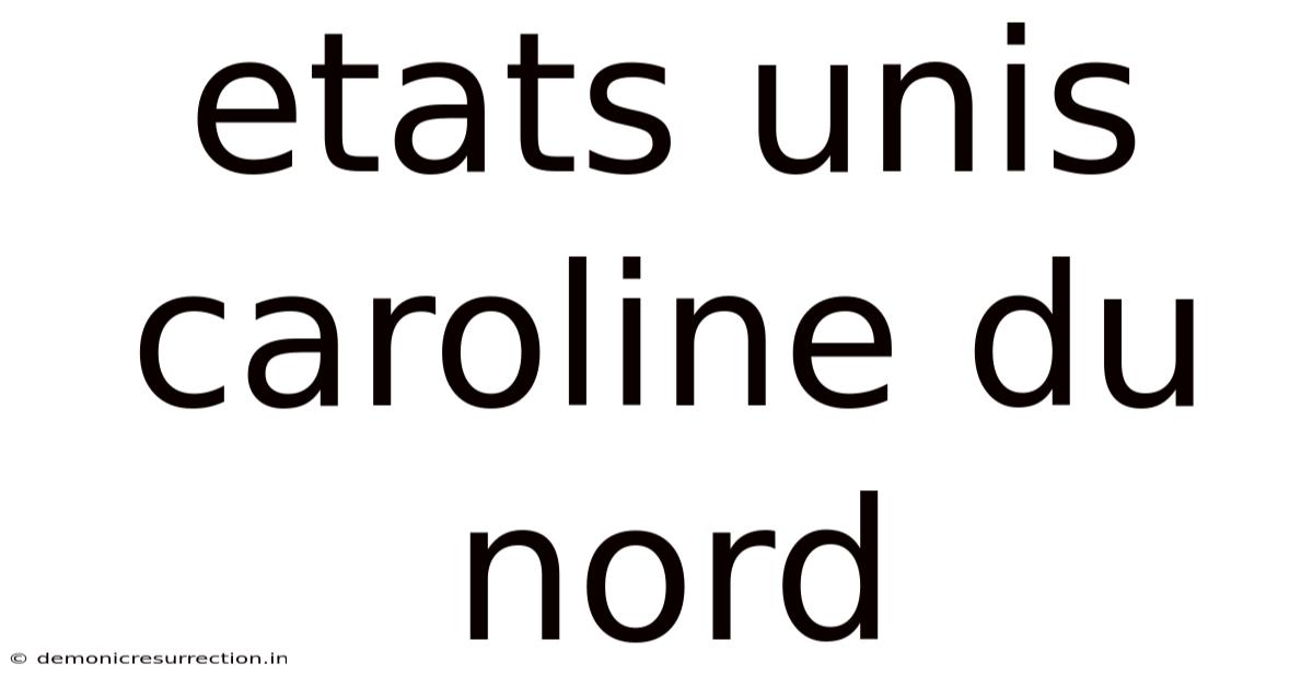 Etats Unis Caroline Du Nord