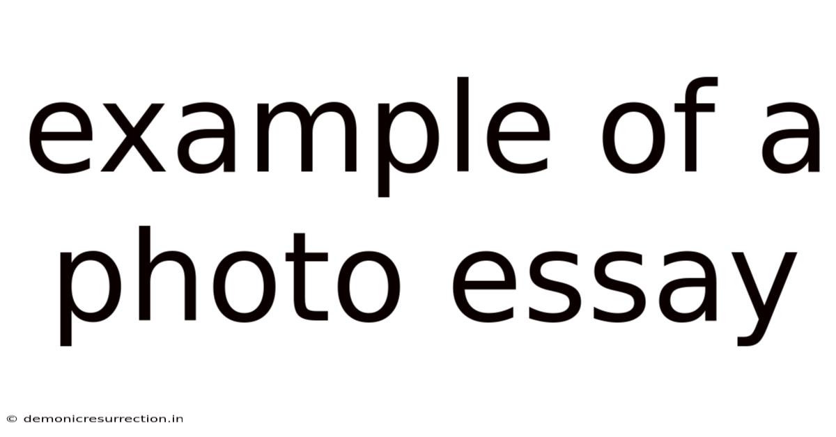 Example Of A Photo Essay