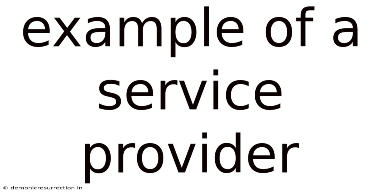 Example Of A Service Provider