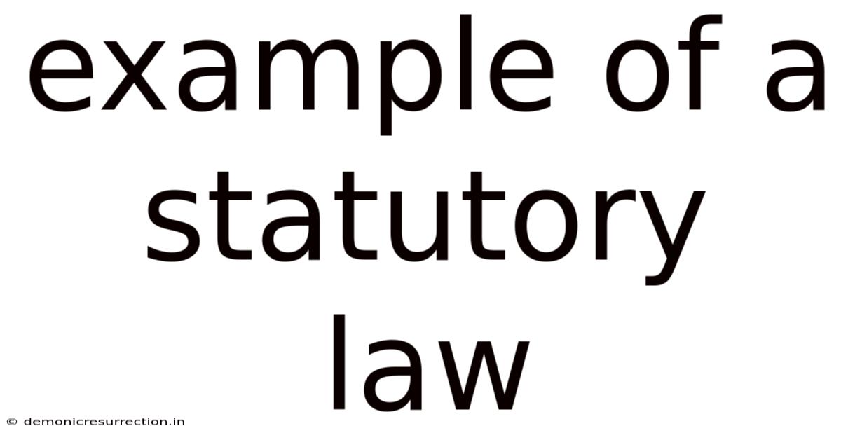 Example Of A Statutory Law