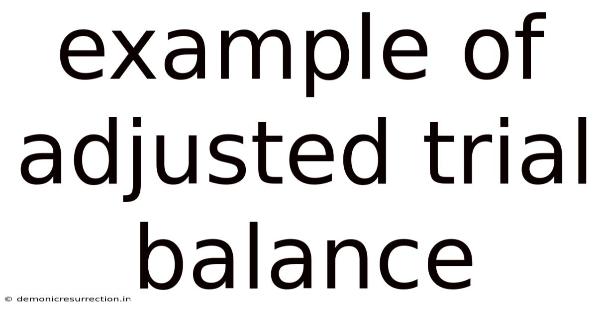 Example Of Adjusted Trial Balance