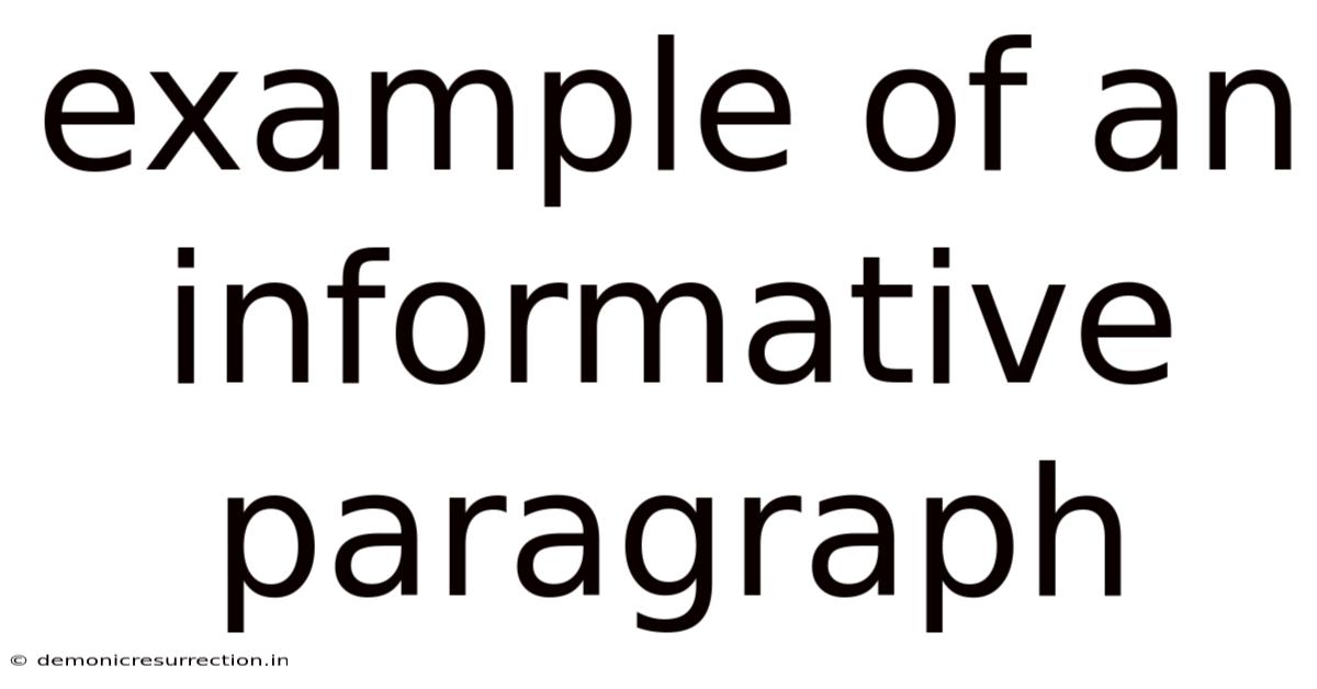 Example Of An Informative Paragraph
