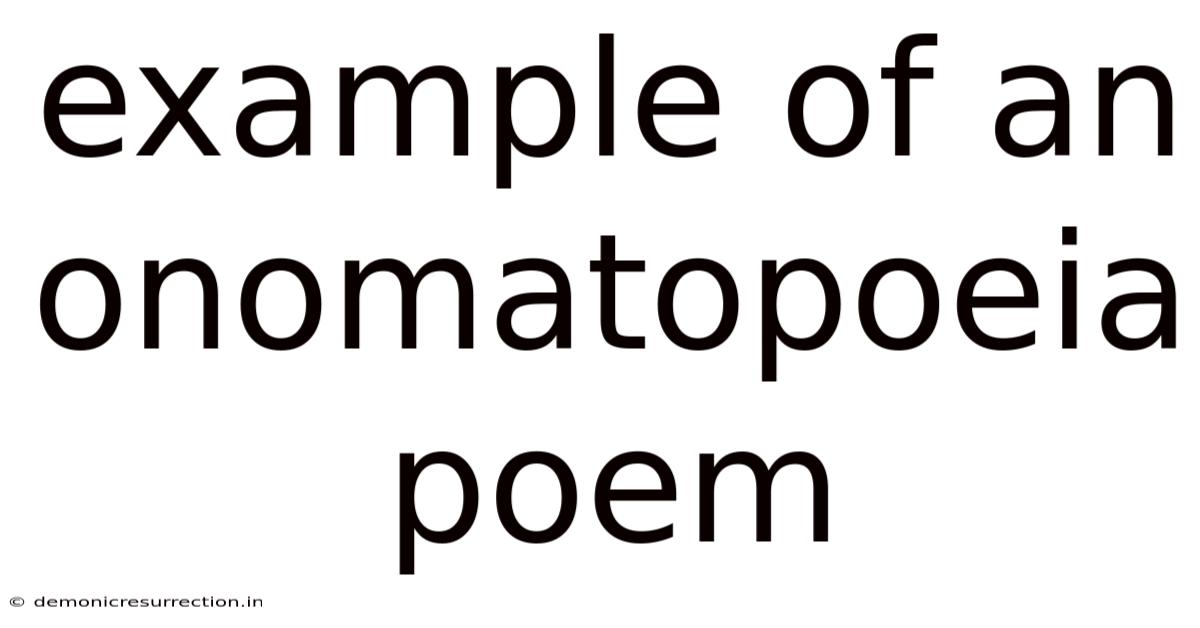 Example Of An Onomatopoeia Poem