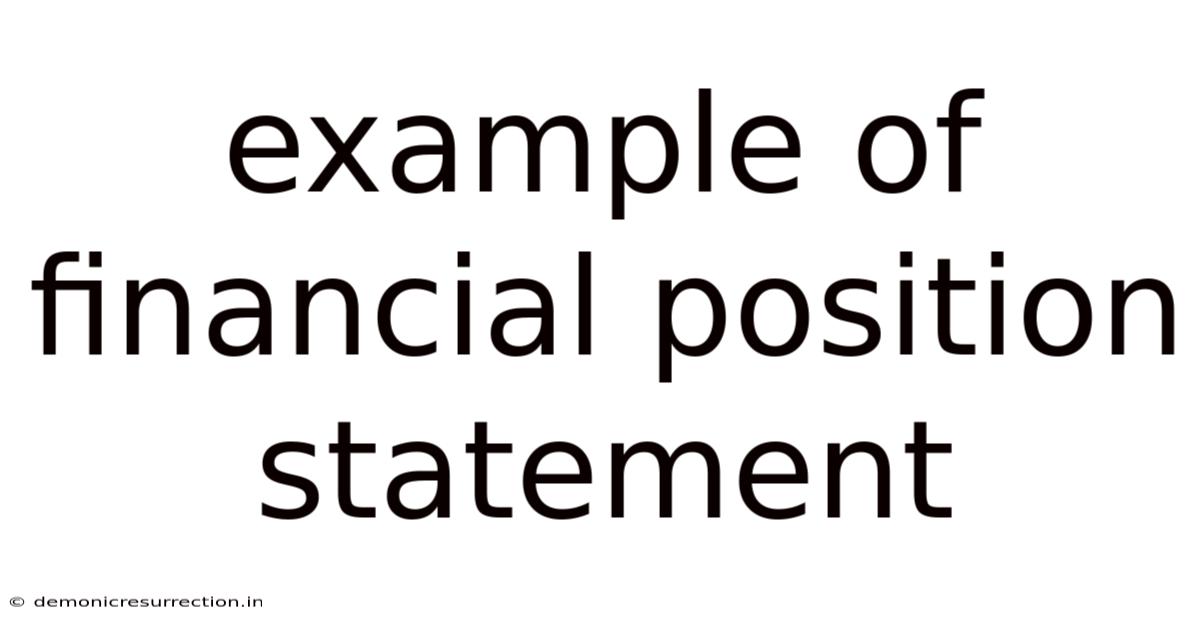 Example Of Financial Position Statement