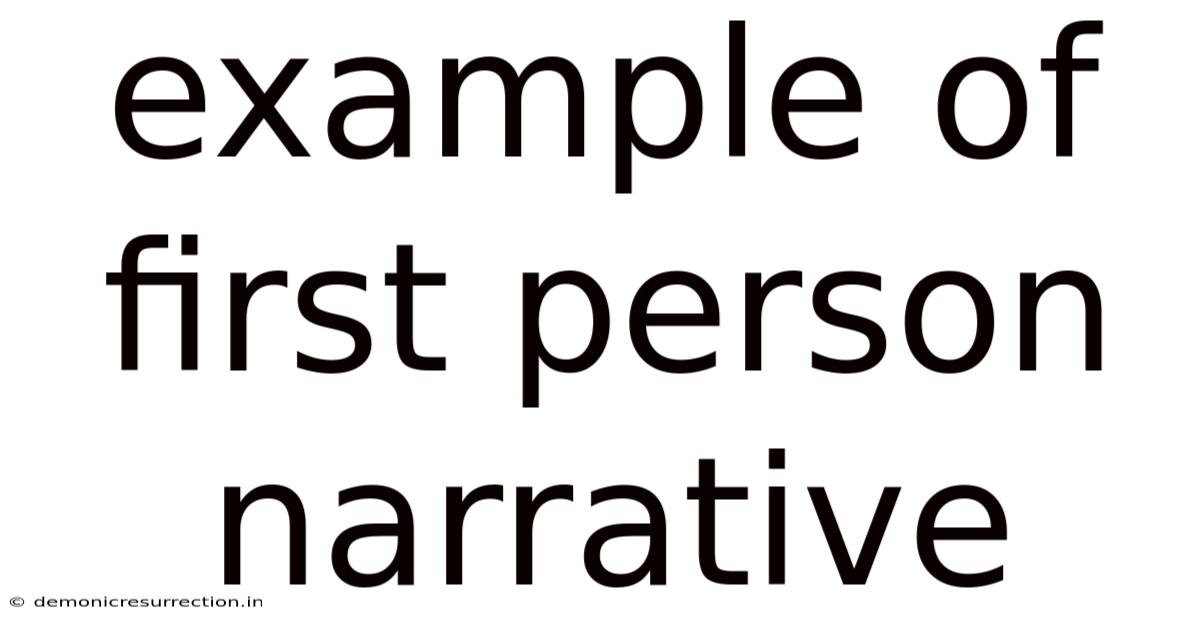Example Of First Person Narrative