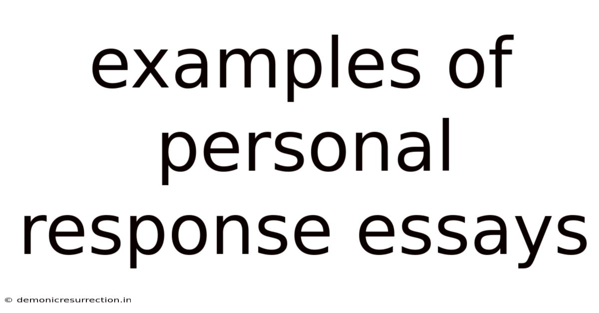 Examples Of Personal Response Essays