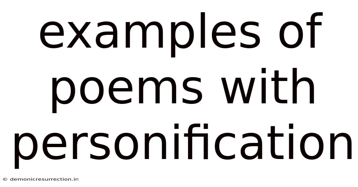 Examples Of Poems With Personification