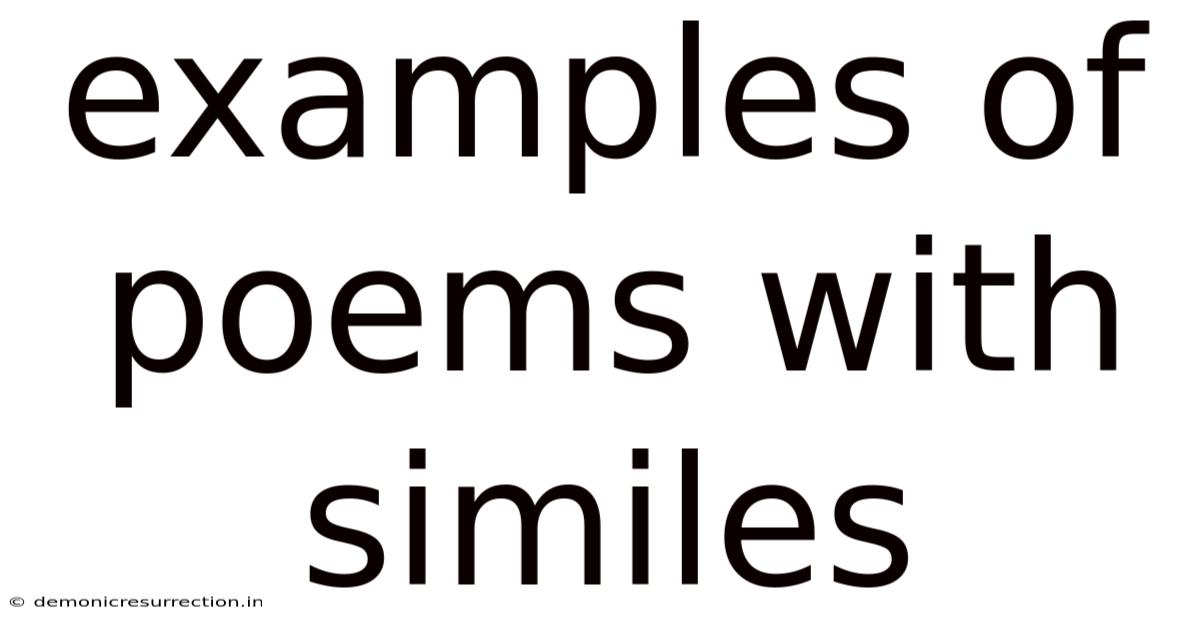 Examples Of Poems With Similes