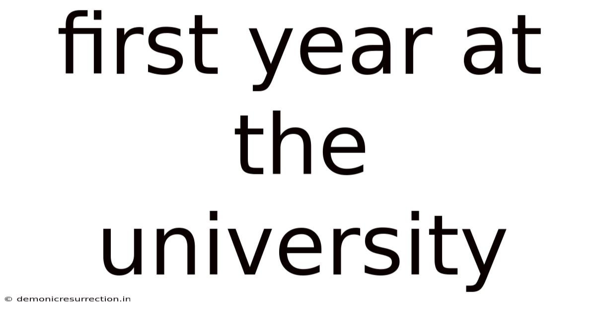 First Year At The University