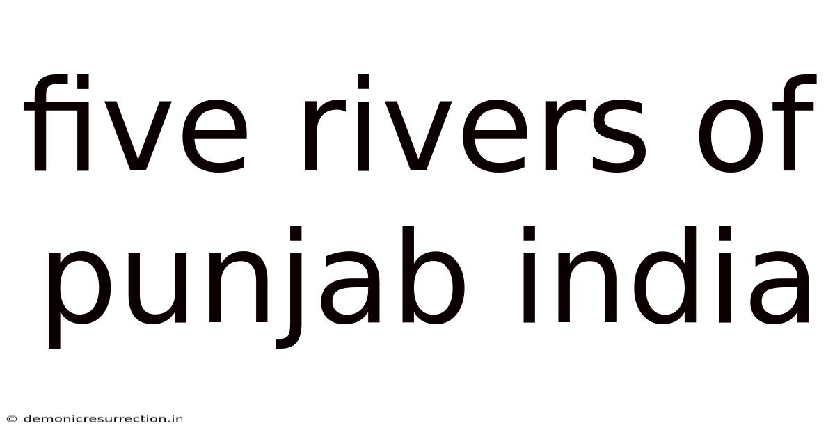 Five Rivers Of Punjab India