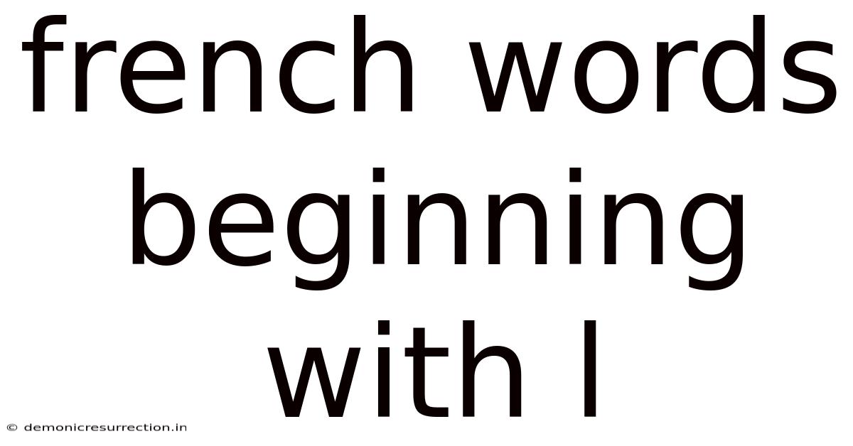 French Words Beginning With L