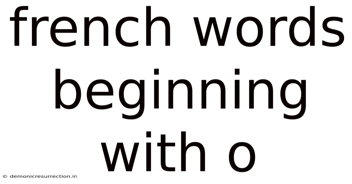 French Words Beginning With O