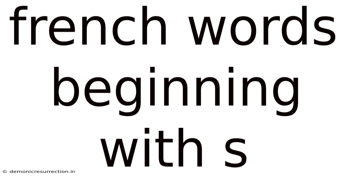 French Words Beginning With S