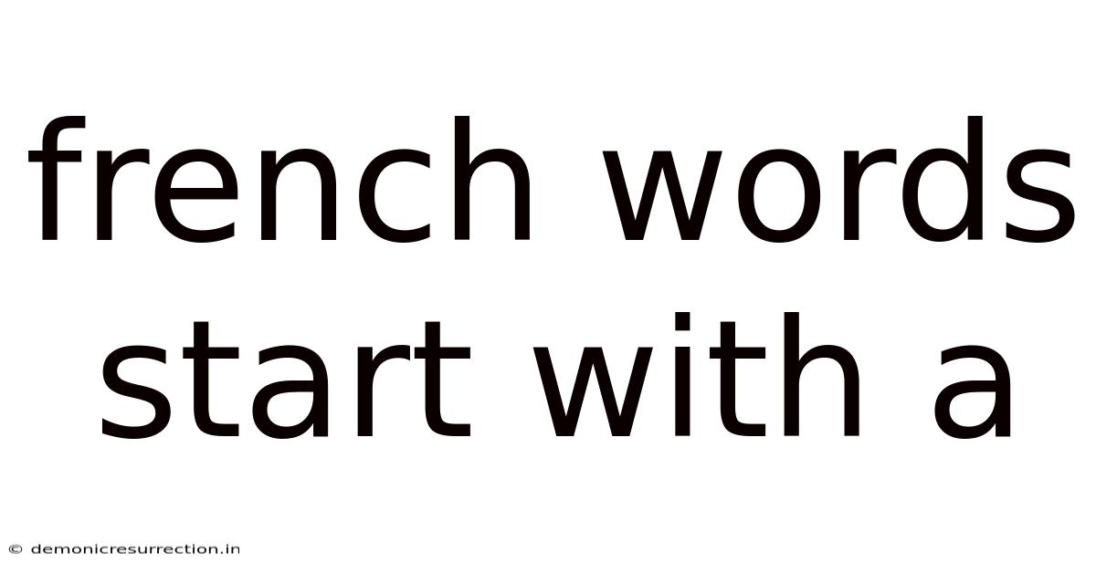 French Words Start With A