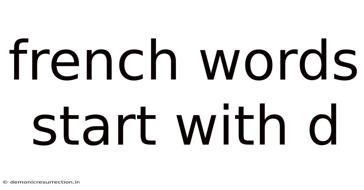 French Words Start With D