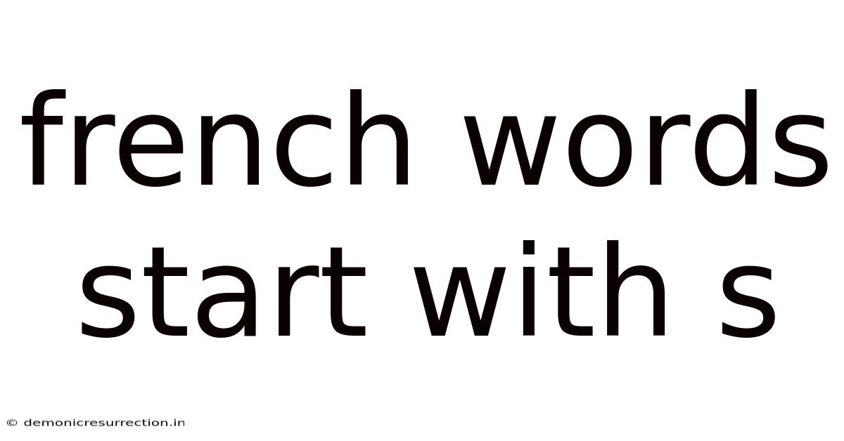 French Words Start With S