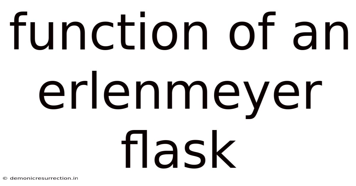 Function Of An Erlenmeyer Flask
