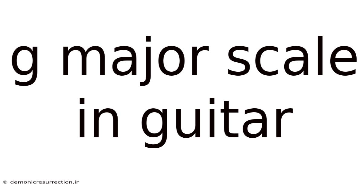 G Major Scale In Guitar