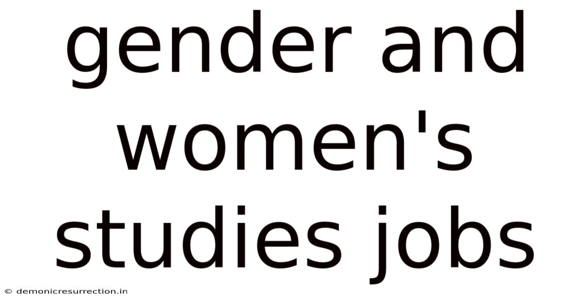 Gender And Women's Studies Jobs