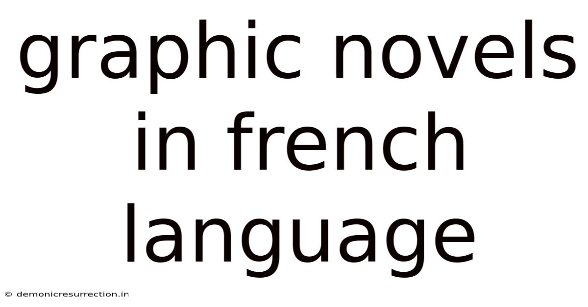 Graphic Novels In French Language