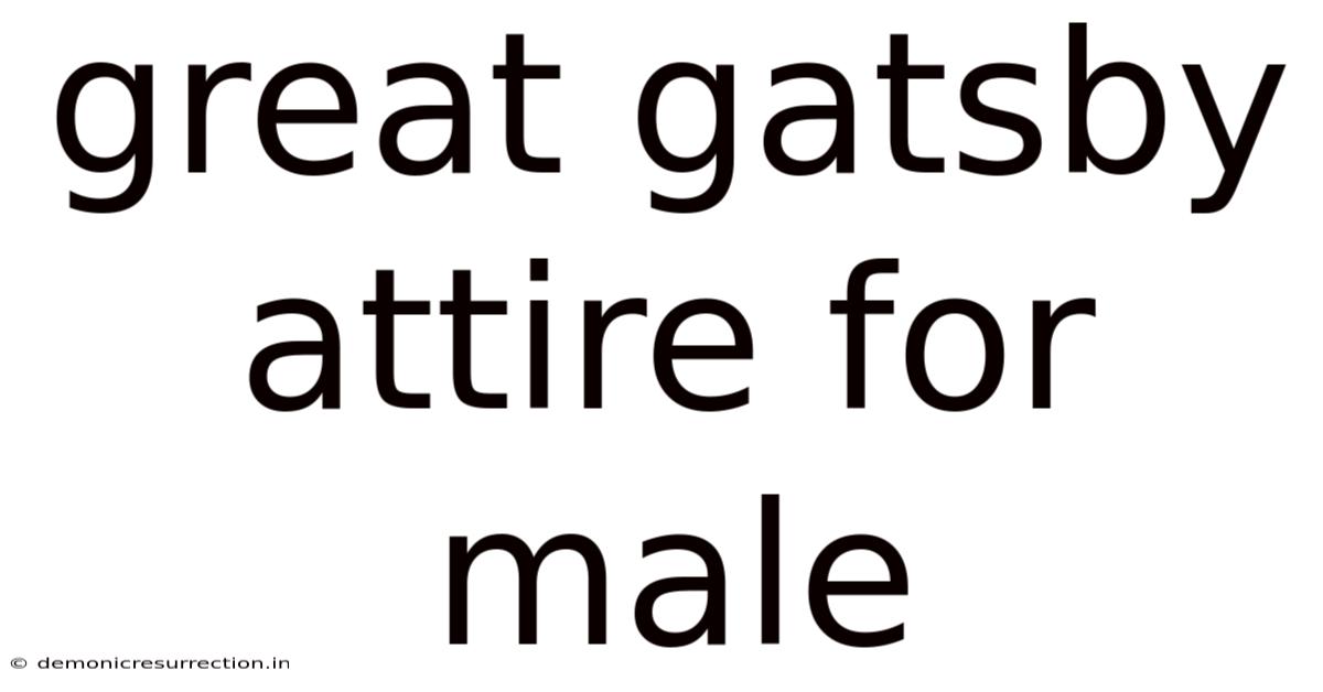 Great Gatsby Attire For Male
