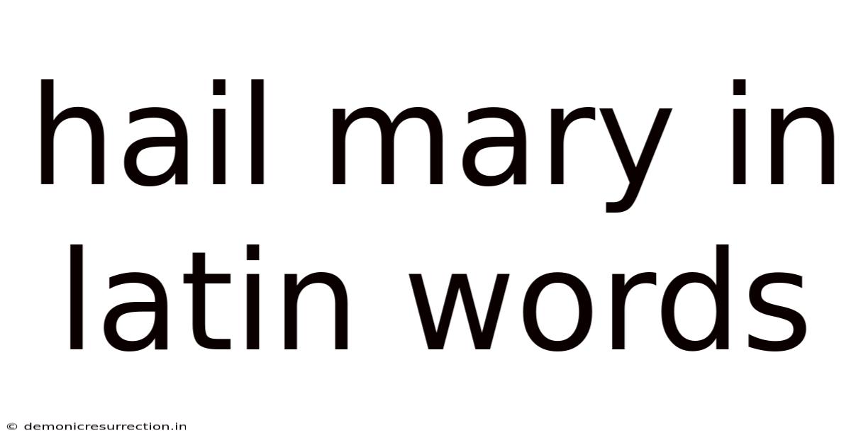 Hail Mary In Latin Words