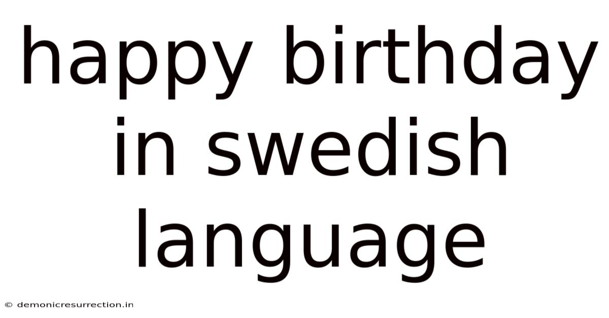 Happy Birthday In Swedish Language