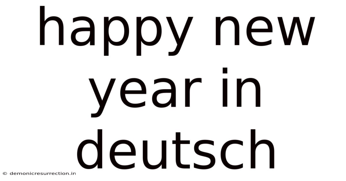 Happy New Year In Deutsch