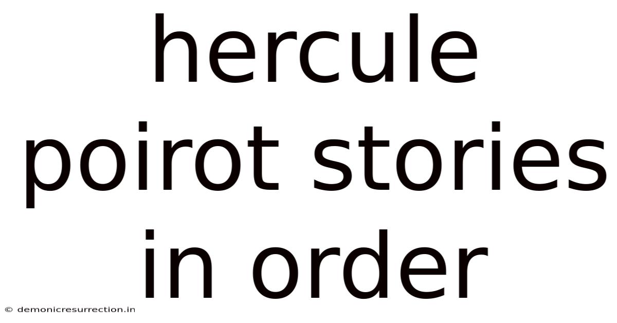 Hercule Poirot Stories In Order