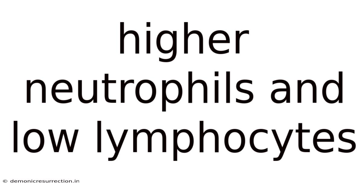 Higher Neutrophils And Low Lymphocytes