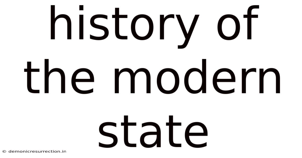History Of The Modern State