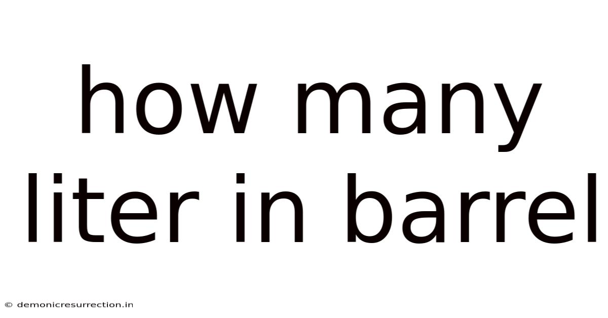 How Many Liter In Barrel