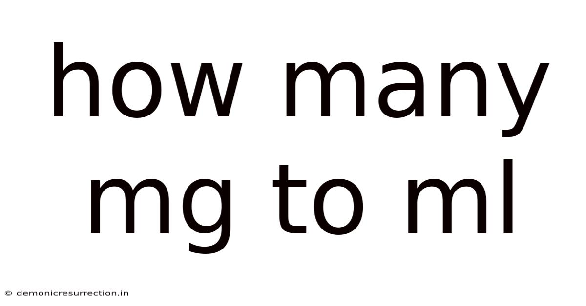 How Many Mg To Ml