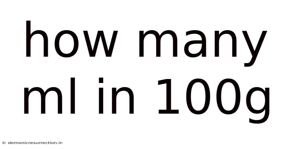 How Many Ml In 100g