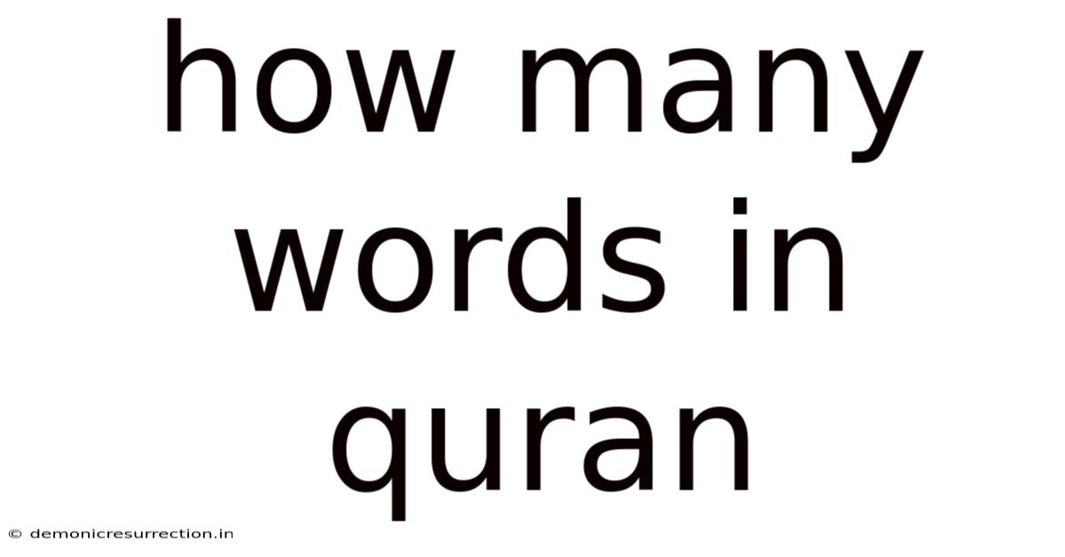 How Many Words In Quran