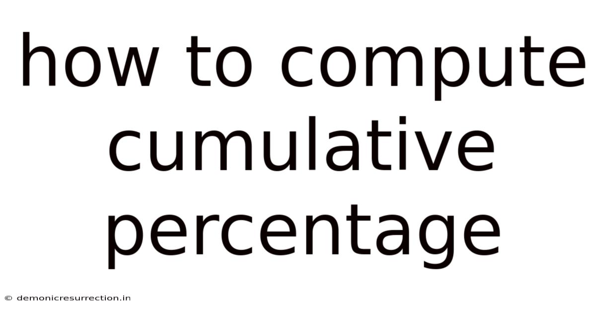 How To Compute Cumulative Percentage