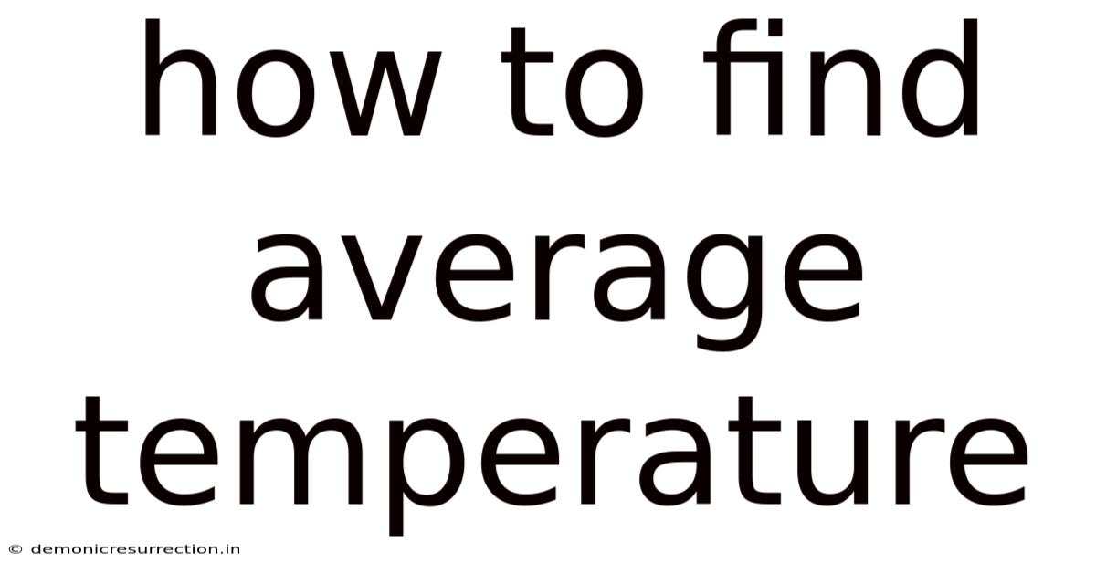 How To Find Average Temperature