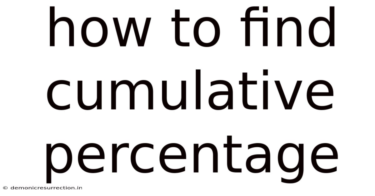 How To Find Cumulative Percentage