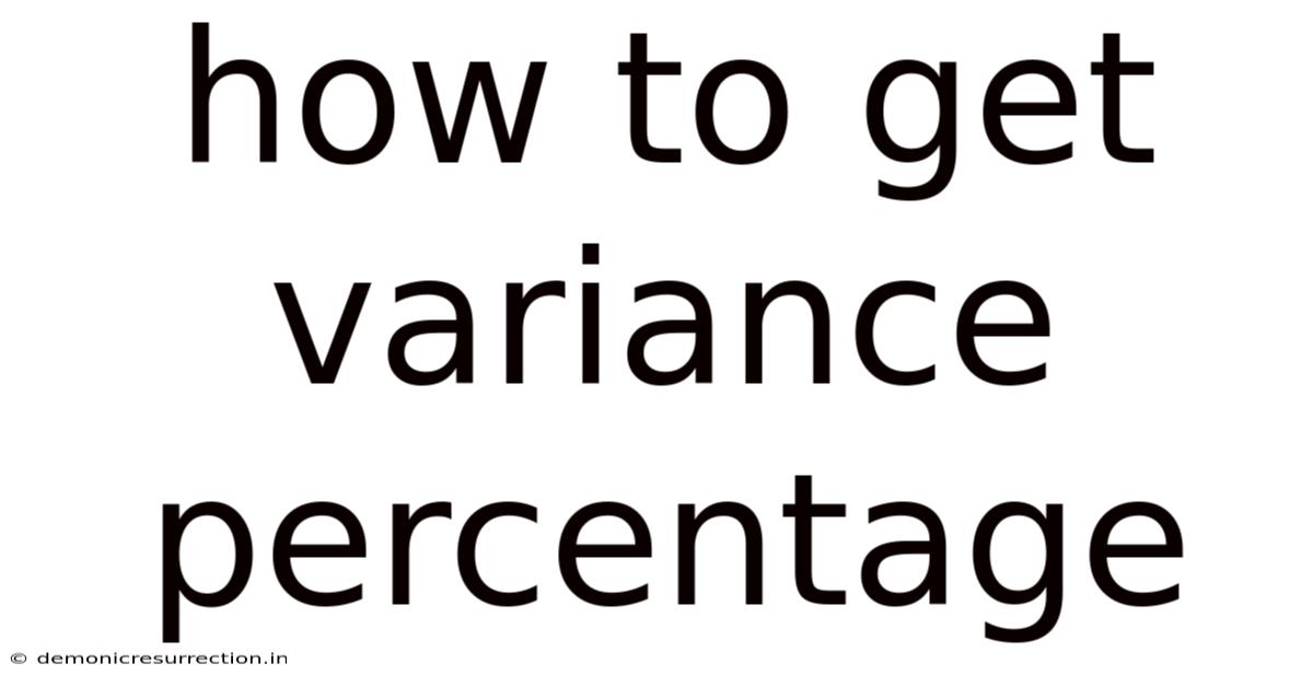 How To Get Variance Percentage