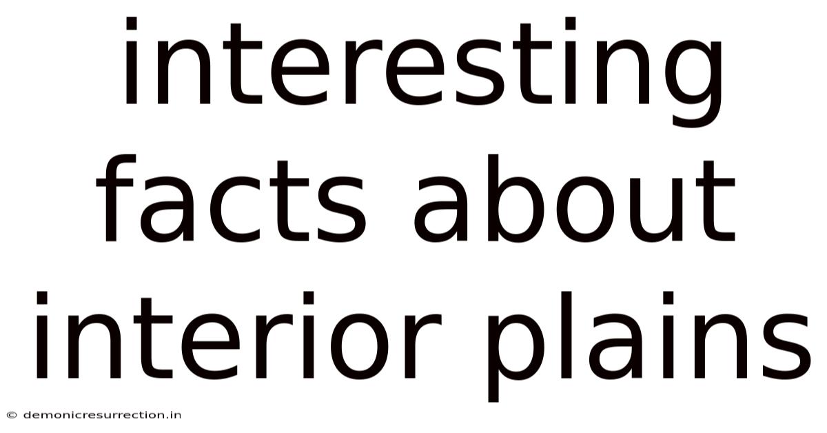 Interesting Facts About Interior Plains