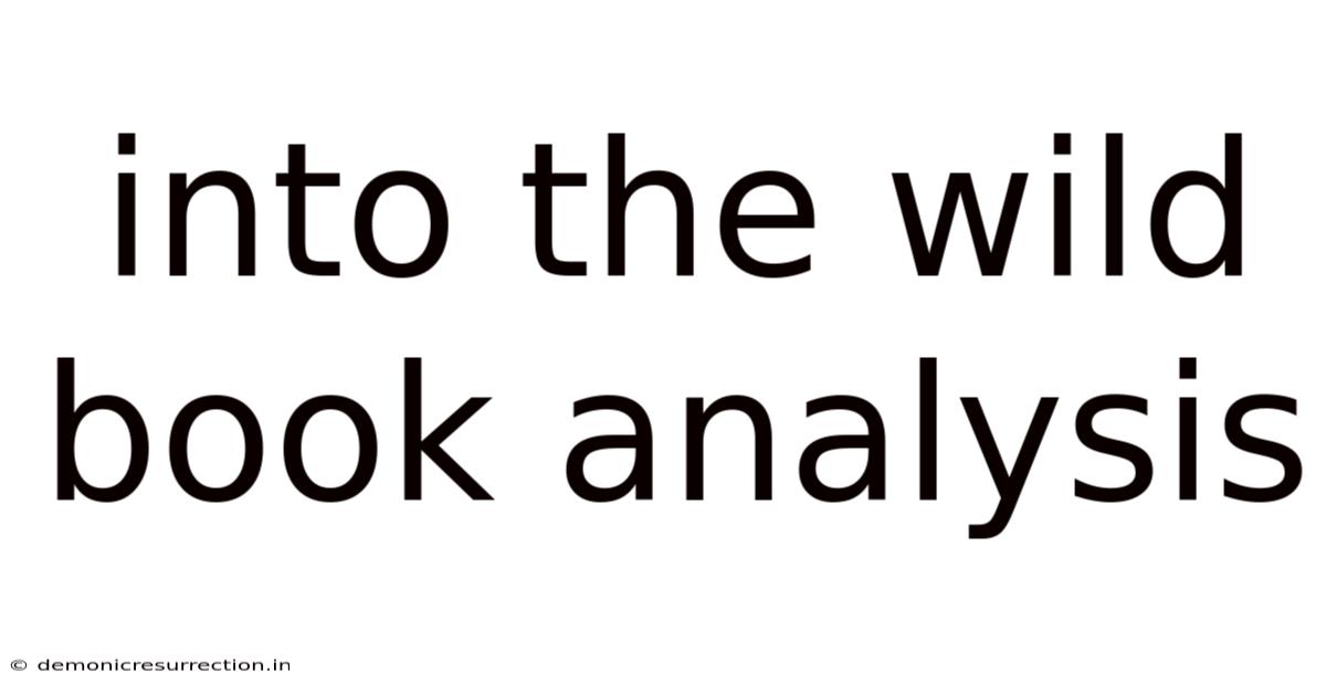 Into The Wild Book Analysis