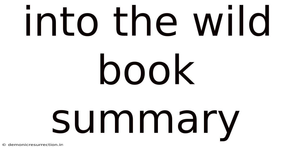 Into The Wild Book Summary