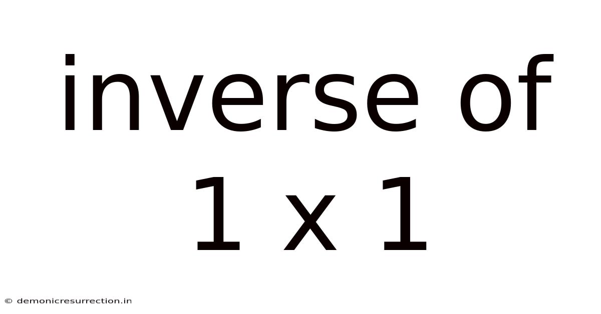 Inverse Of 1 X 1