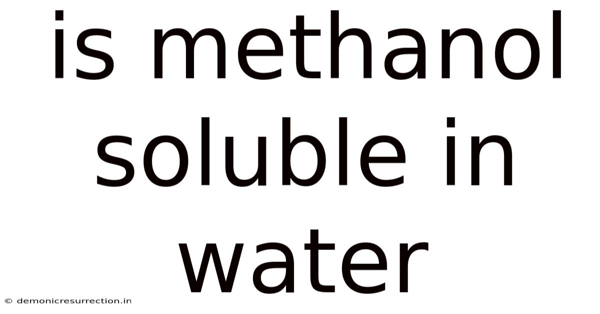 Is Methanol Soluble In Water