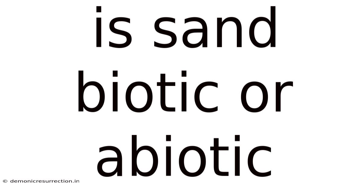 Is Sand Biotic Or Abiotic