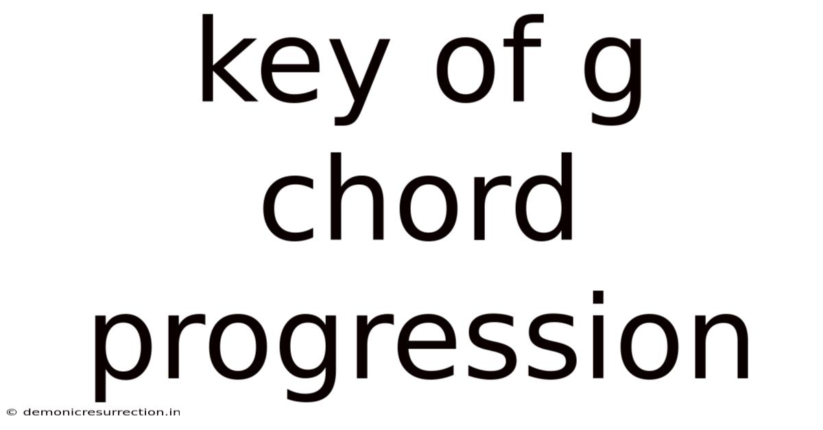 Key Of G Chord Progression