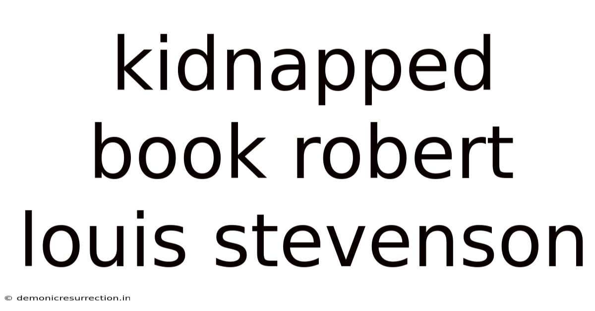 Kidnapped Book Robert Louis Stevenson